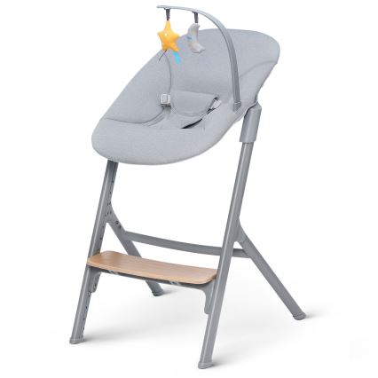 KINDERKRAFT SELECT - Детско столче за хранене 3в1 LIVY Premium дъб + шезлонг CALMEE
