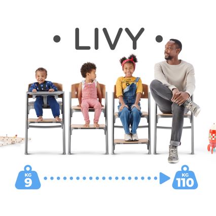 KINDERKRAFT SELECT - Детско столче за хранене 3 в 1 LIVY Premium дъб