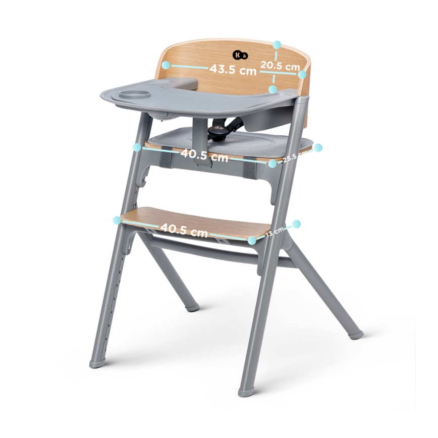 KINDERKRAFT SELECT - Детско столче за хранене 3 в 1 LIVY Premium дъб
