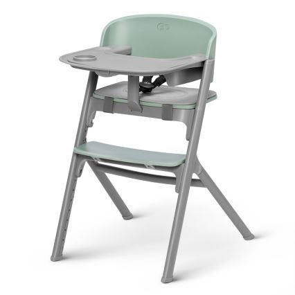 KINDERKRAFT SELECT - Детски стол за хранене 3 в 1 LIVY Premium Olive green + бебешко шезлонгче CALMEE