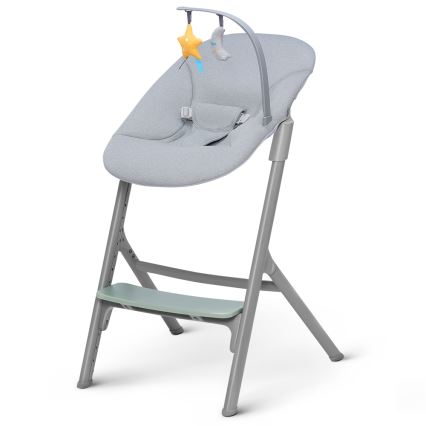 KINDERKRAFT SELECT - Детски стол за хранене 3 в 1 LIVY Premium Olive green + бебешко шезлонгче CALMEE