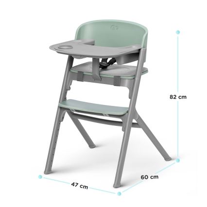 KINDERKRAFT SELECT - Детски стол за хранене 3 в 1 LIVY Premium Olive green + бебешко шезлонгче CALMEE