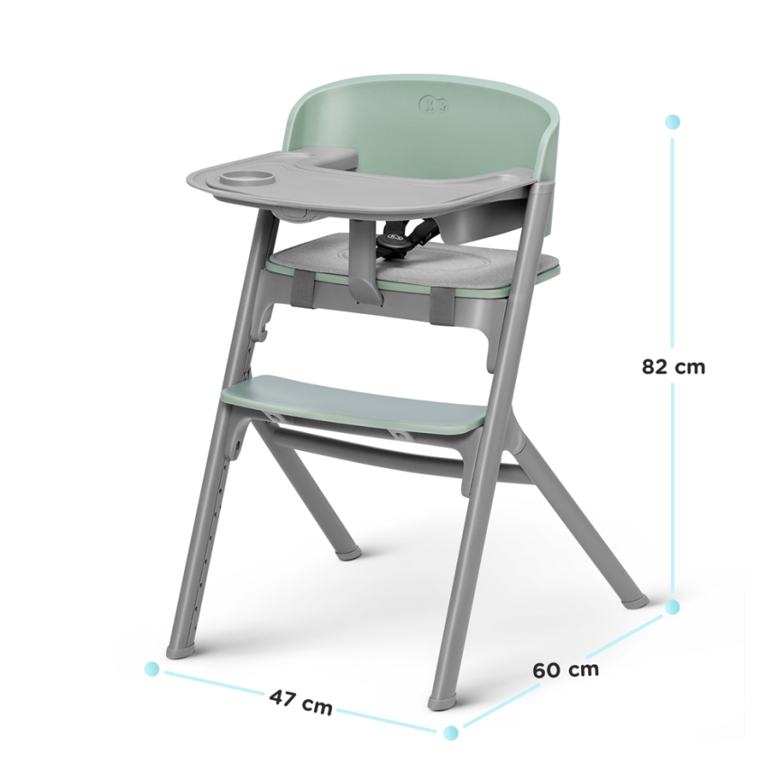 KINDERKRAFT SELECT - Детски стол за хранене 3 в 1 LIVY Premium Olive green + бебешко шезлонгче CALMEE