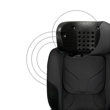 KINDERKRAFT SELECT - Детско столче за кола с въртяща се база I-FIX (40-150 cm) Графитено-черно