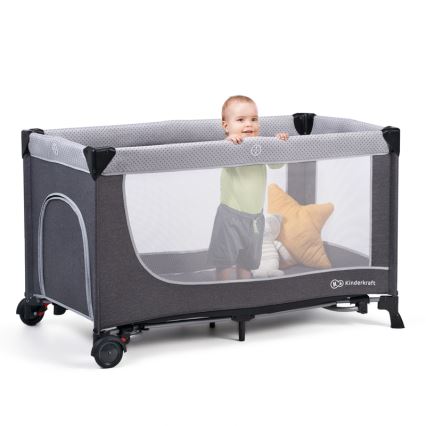 KINDERKRAFT SELECT - Детско креватче за пътуване LEODY сив