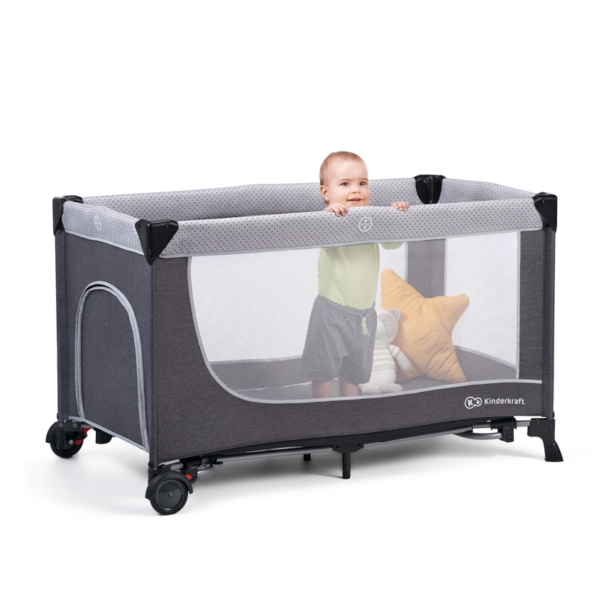 KINDERKRAFT SELECT - Детско креватче за пътуване LEODY сив