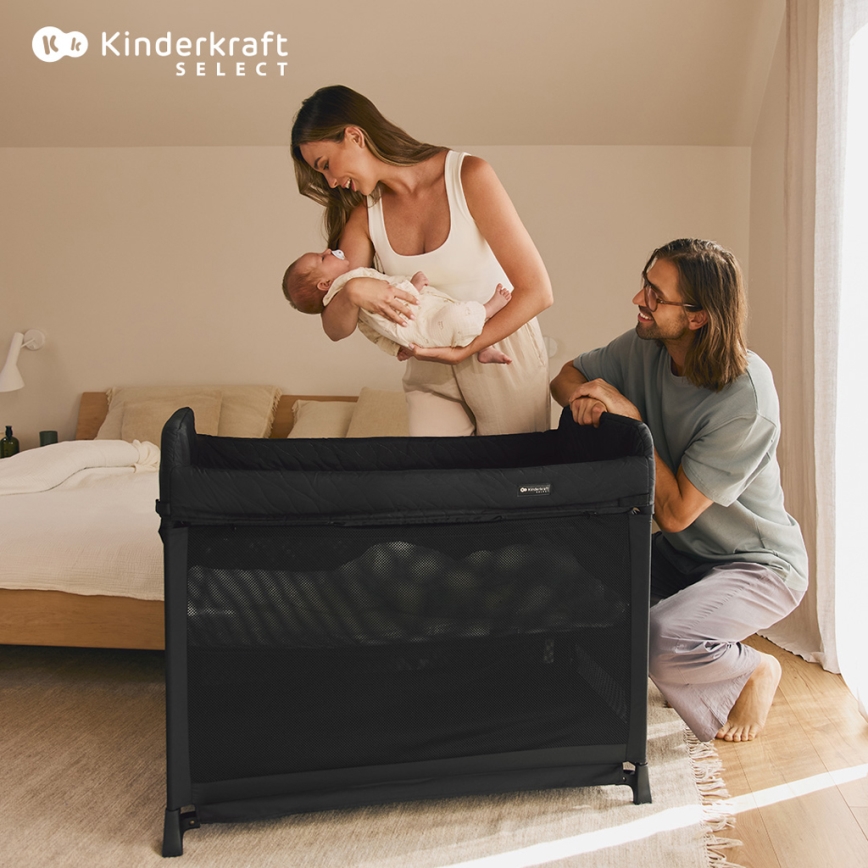 KINDERKRAFT SELECT - Детско креватче за пътуване MOON DREAM черен