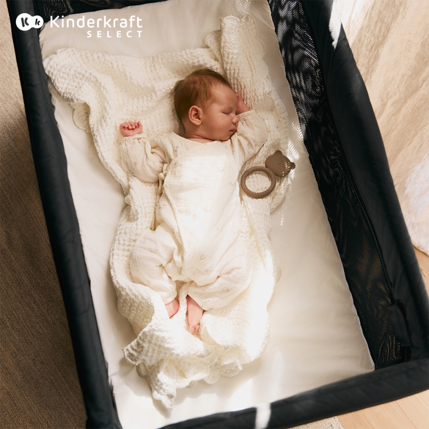 KINDERKRAFT SELECT - Детско креватче за пътуване MOON DREAM черен