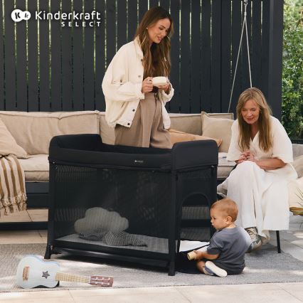 KINDERKRAFT SELECT - Детско креватче за пътуване MOON DREAM черен