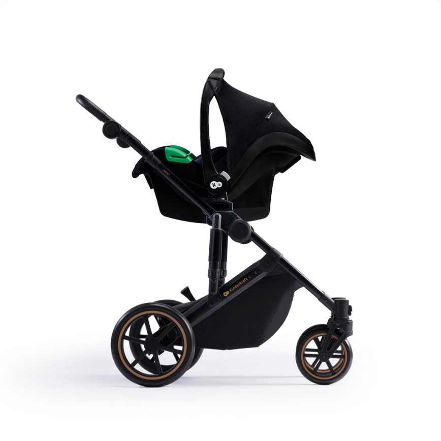 KINDERKRAFT SELECT - Комбинирана количка 3в1 PRIME 2 Premium Venezian black + детско столче за кола