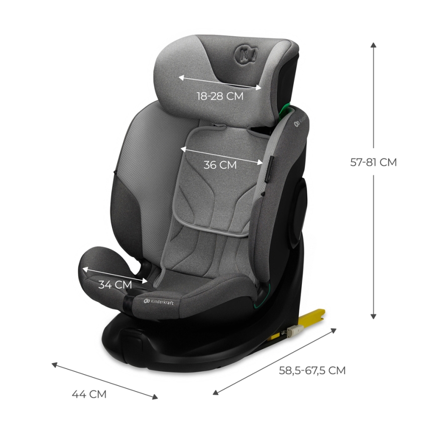 KINDERKRAFT SELECT - Седалка за кола I-FIX (40-150 см) Cool сив