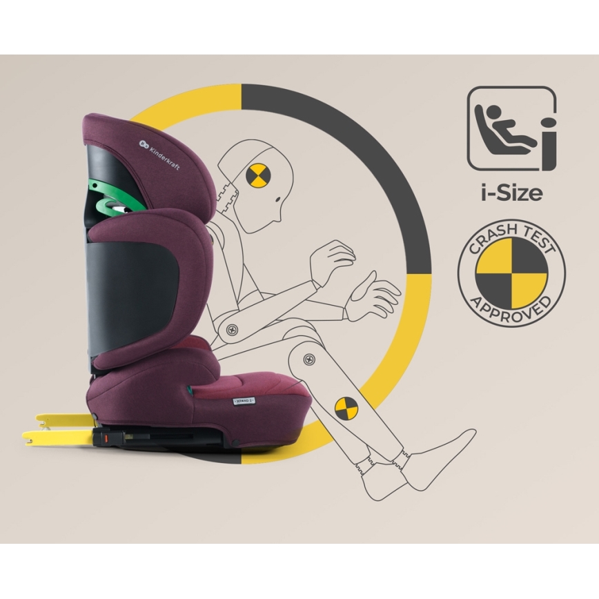 KINDERKRAFT SELECT - Седалка за кола XPAND 2 i-Size (100-150 см) Premium Cherry pearl