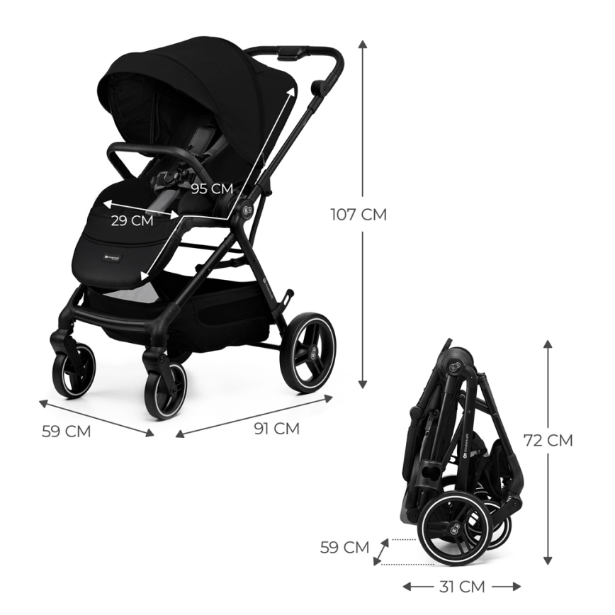KINDERKRAFT SELECT - спортна детска количка YOXI Pure black