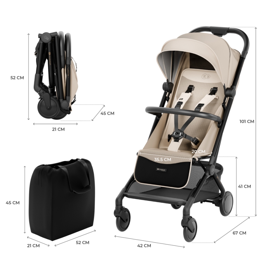 KINDERKRAFT SELECT - спортна детска количка PILOT 2, бежова