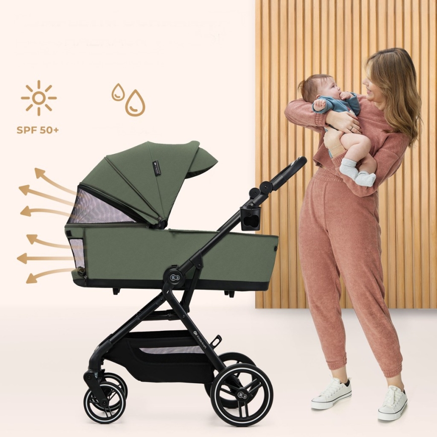 KINDERKRAFT SELECT - Комбинирана бебешка количка 2 в 1 YOXI Mystic green
