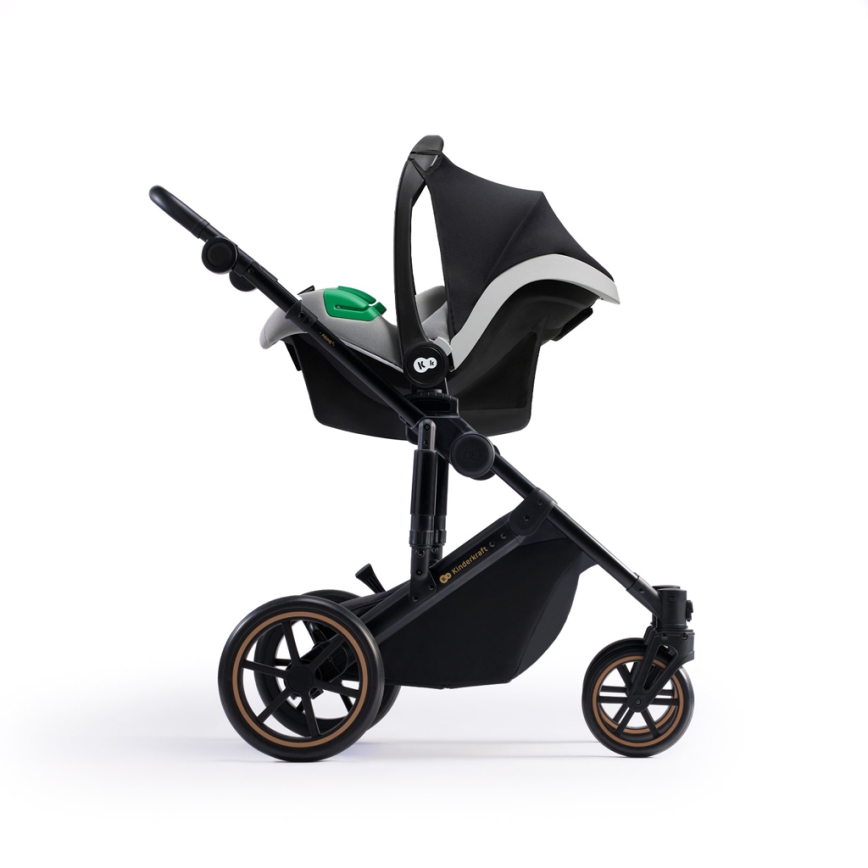KINDERKRAFT SELECT - Комбинирана бебешка количка 3в1 PRIME 2 Premium Shadow сив + автомобилна седалка