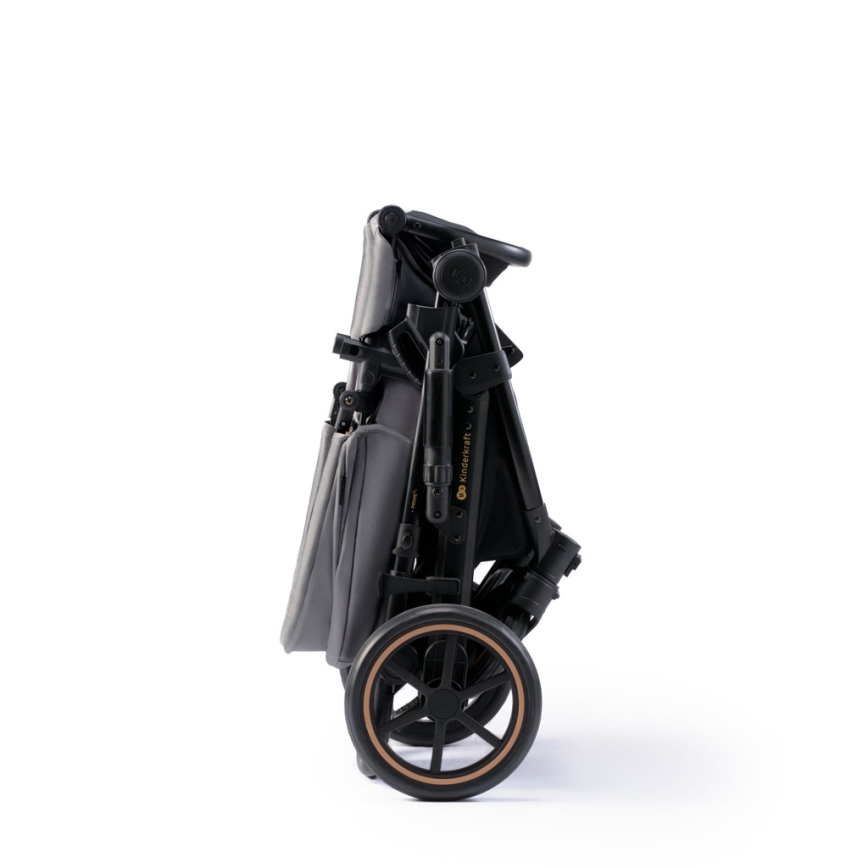 KINDERKRAFT SELECT - Комбинирана бебешка количка 3в1 PRIME 2 Premium Shadow сив + автомобилна седалка