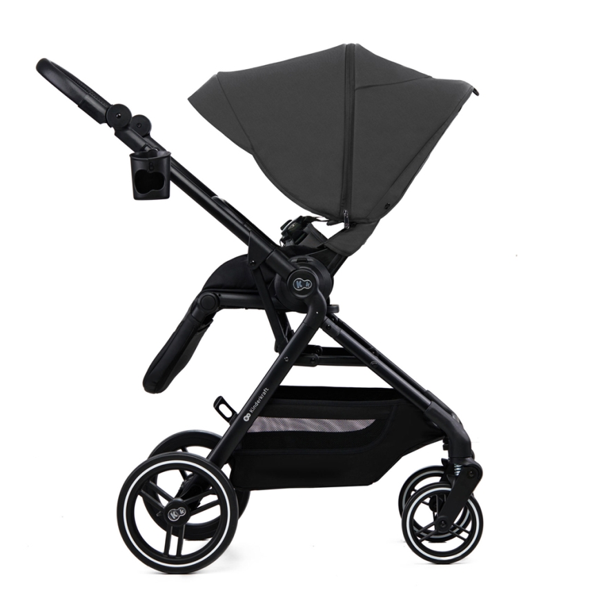 KINDERKRAFT SELECT - Комбинирана бебешка количка 2в1 YOXI Moonlight сив