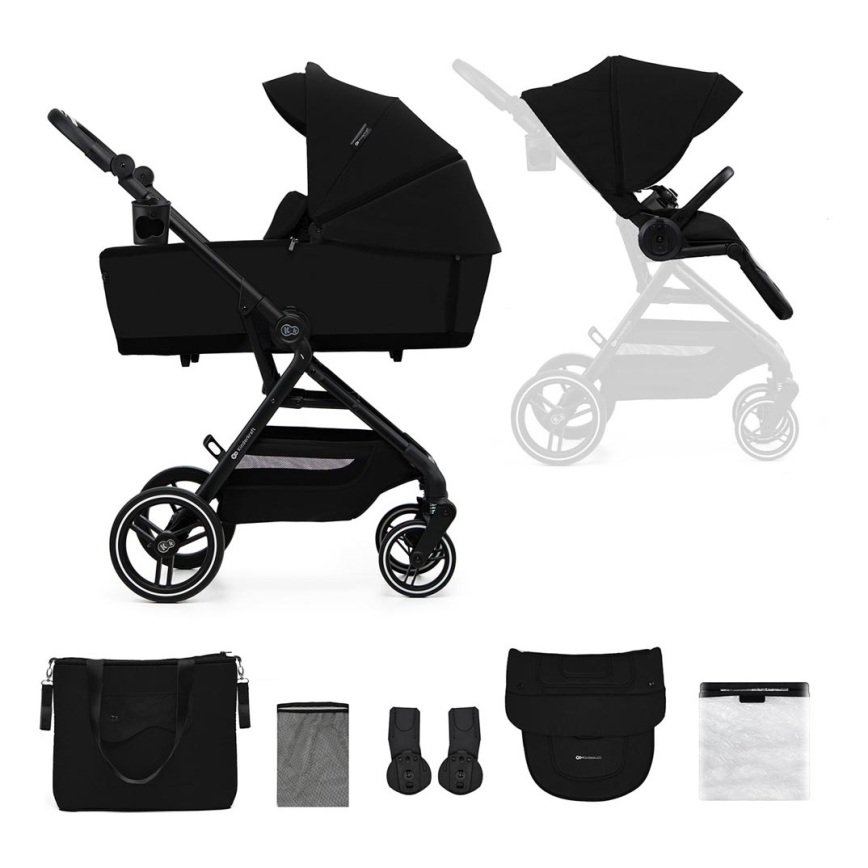 KINDERKRAFT SELECT - Комбинирана бебешка количка 2в1 YOXI Pure черен