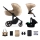 KINDERKRAFT SELECT - Комбинирана бебешка количка 3в1 PRIME 2 Premium Sandrose бежов + автомобилна седалка
