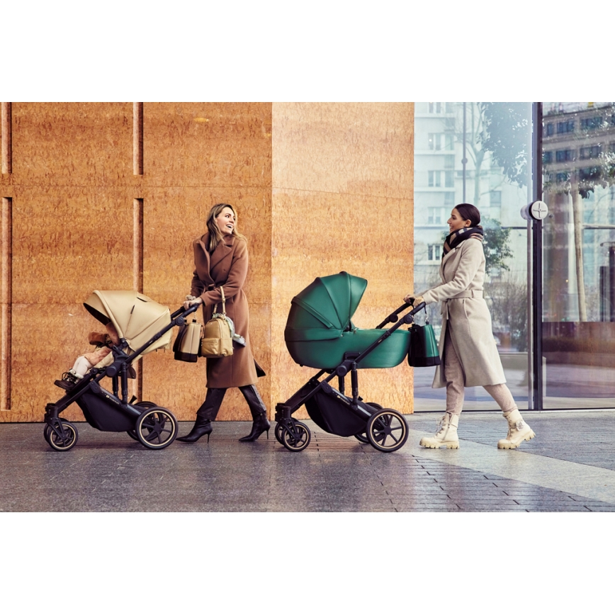 KINDERKRAFT SELECT - Комбинирана бебешка количка 3в1 PRIME 2 Premium Sandrose бежов + автомобилна седалка
