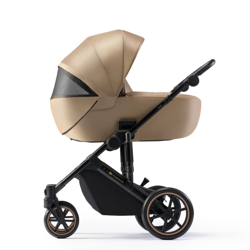 KINDERKRAFT SELECT - Комбинирана бебешка количка 3в1 PRIME 2 Premium Sandrose бежов + автомобилна седалка