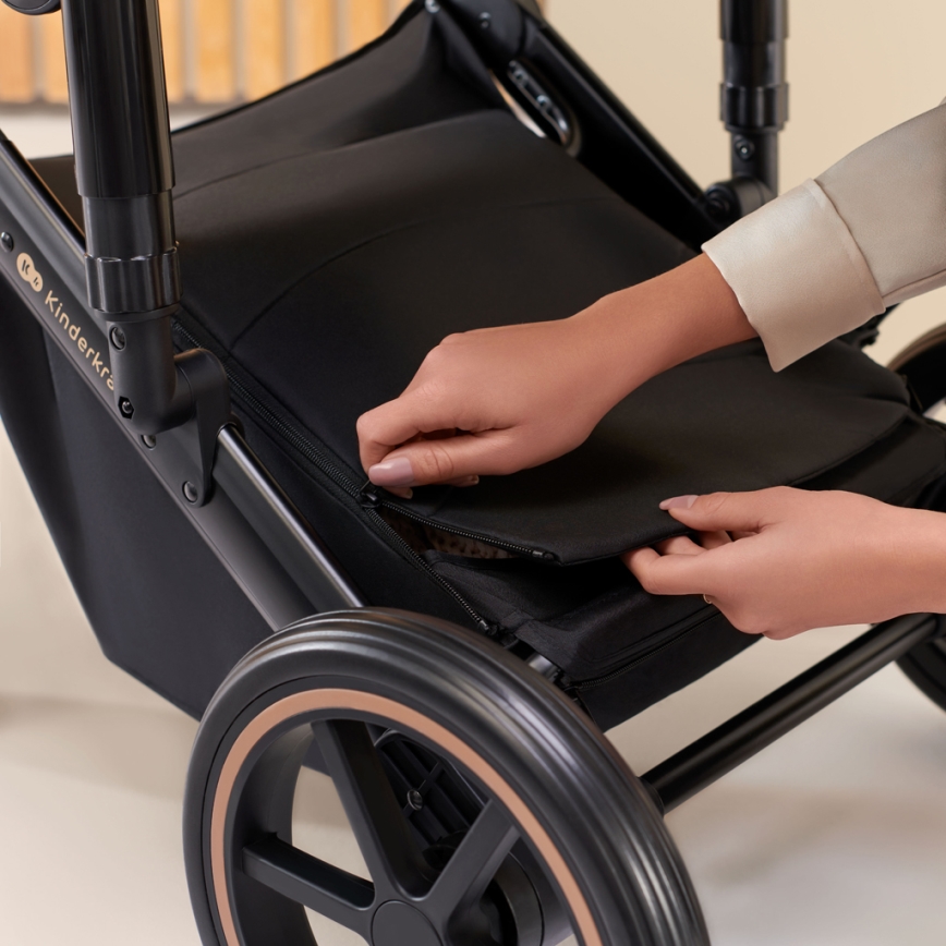 KINDERKRAFT SELECT - Комбинирана бебешка количка 3в1 PRIME 2 Premium Shadow сив + автомобилна седалка