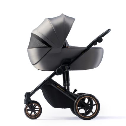 KINDERKRAFT SELECT - Комбинирана бебешка количка 3в1 PRIME 2 Premium Shadow сив + автомобилна седалка