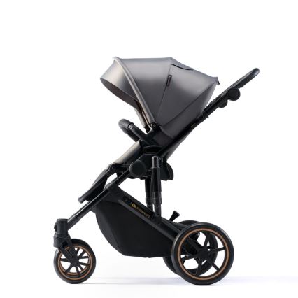 KINDERKRAFT SELECT - Комбинирана бебешка количка 3в1 PRIME 2 Premium Shadow сив + автомобилна седалка