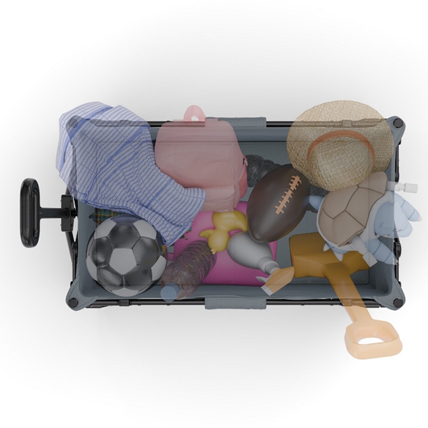 KINDERKRAFT - Сгъваема превозна количка WAGON ROLLSTER сива