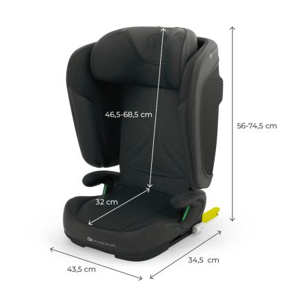 KINDERKRAFT - Сгъваемо детско столче за кола UNITY 2 i-Size 100-150 см черно