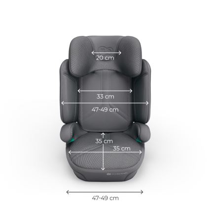 KINDERKRAFT - Сгъваемо детско столче за кола XPAND 2 PRO 100-150 cm сиво