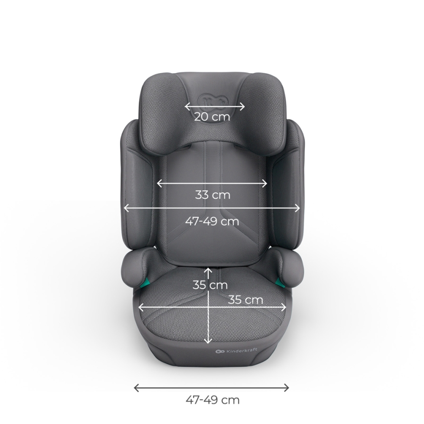 KINDERKRAFT - Сгъваемо детско столче за кола XPAND 2 PRO 100-150 cm сиво