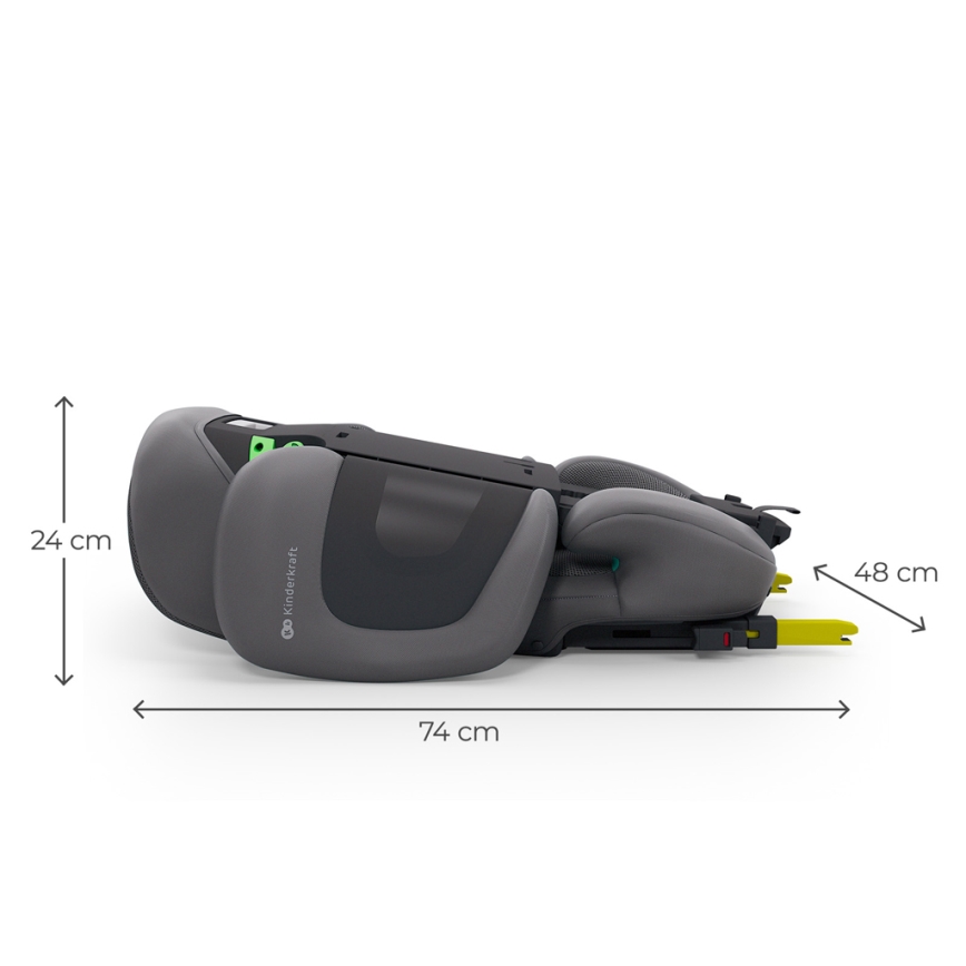 KINDERKRAFT - Сгъваемо детско столче за кола XPAND 2 PRO 100-150 cm сиво