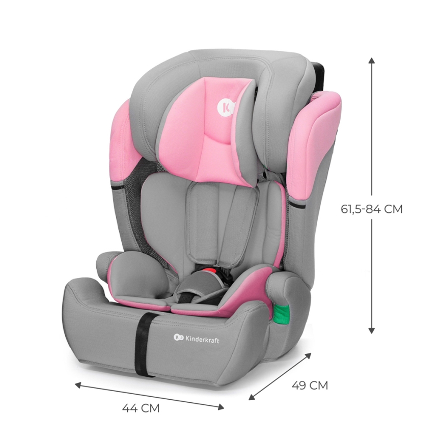 KINDERKRAFT - Столче за кола COMFORT UP i-Size (76-150 см) сив/розов