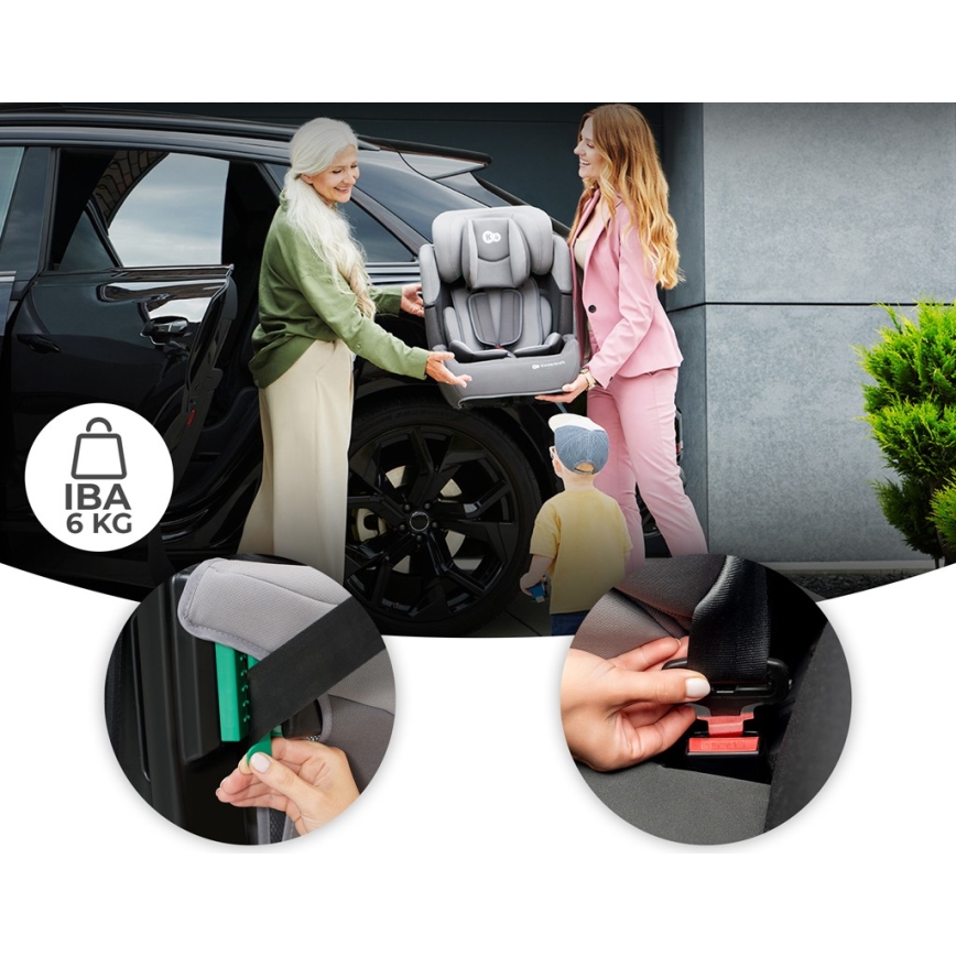 KINDERKRAFT - Столче за кола COMFORT UP i-Size (76-150 см) светлосив