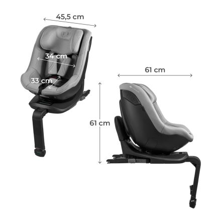 KINDERKRAFT - Столче за кола с въртяща се база I-GUARD PRO i-Size 61-105 cm сиво