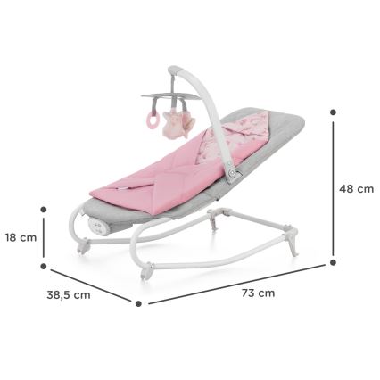 KINDERKRAFT - Вибрираща бебешка люлка с мелодия FELIO 2 розов