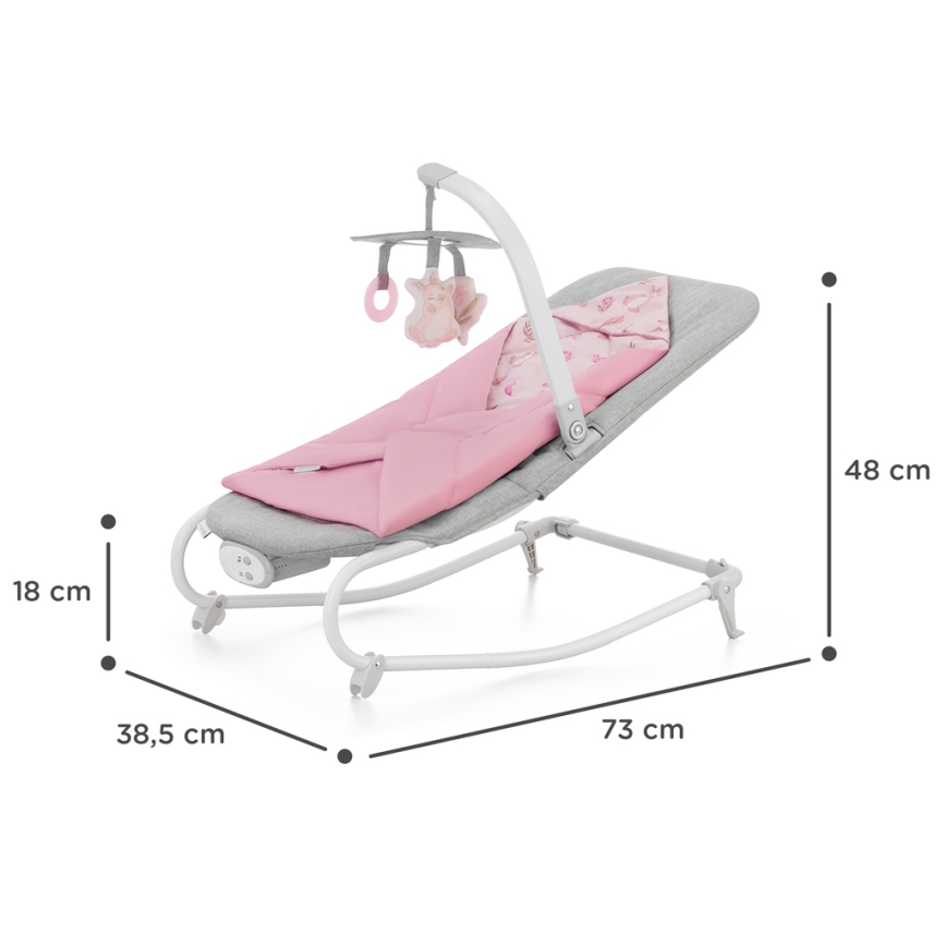 KINDERKRAFT - Вибрираща бебешка люлка с мелодия FELIO 2 розов
