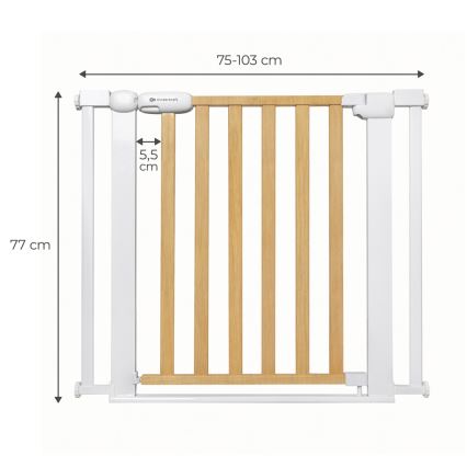 KINDERKRAFT - Защитна бариера LOCK&GO 75-103 см бор