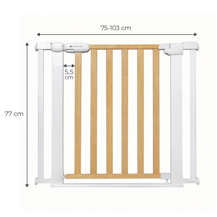 KINDERKRAFT - Защитна бариера LOCK&GO 75-103 см бор