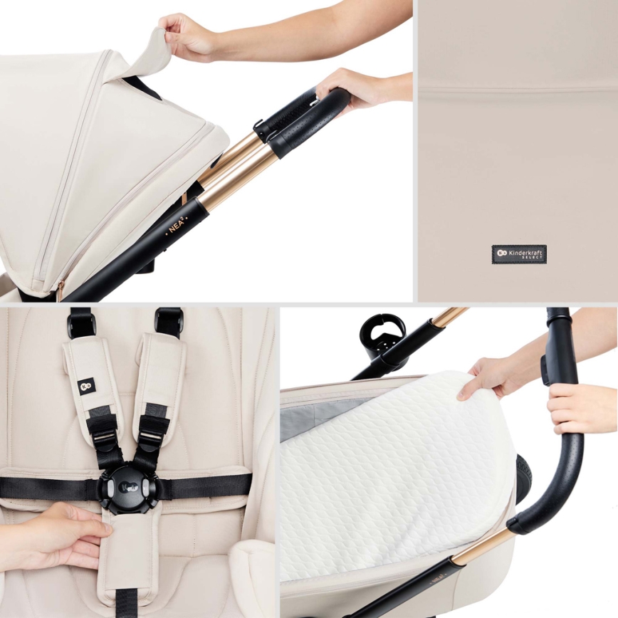 KINDERKRAFT - Комбинирана бебешка количка 2в1 NEA 2 бежов