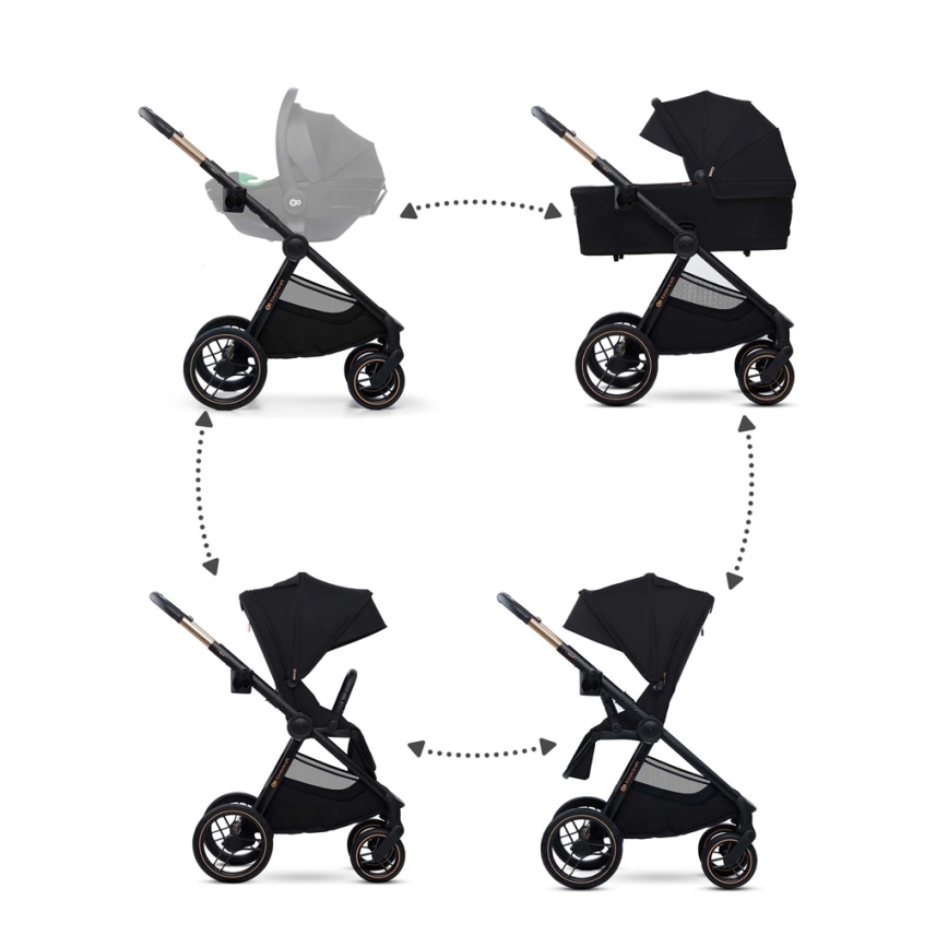 KINDERKRAFT - Комбинирана бебешка количка 2в1 NEA 2 Midnight черен