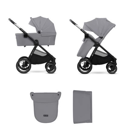 KINDERKRAFT - Комбинирана бебешка количка 2в1 NEA 2 Platinum сив