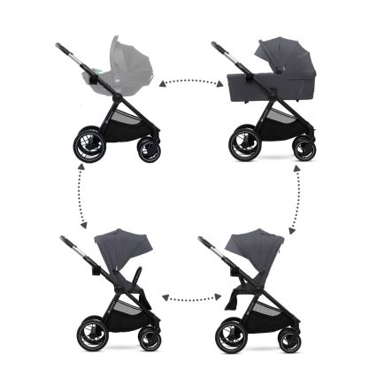 KINDERKRAFT - Комбинирана бебешка количка 2в1 NEA 2 Тъмносив