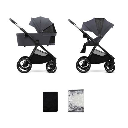KINDERKRAFT - Комбинирана бебешка количка 2в1 NEA 2 Тъмносив