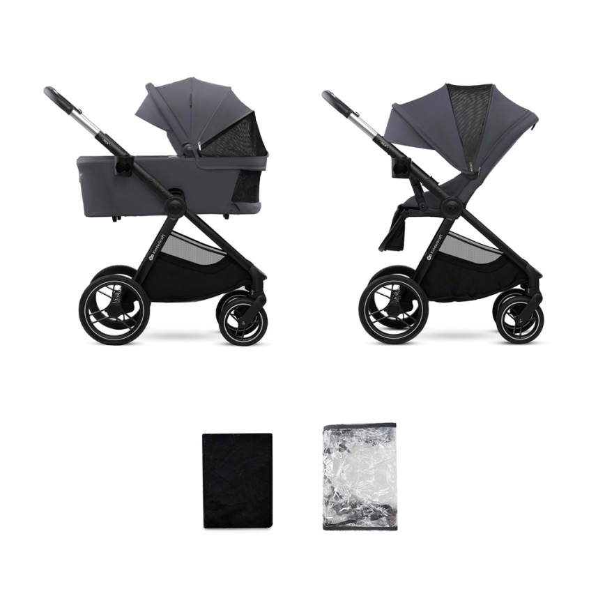 KINDERKRAFT - Комбинирана бебешка количка 2в1 NEA 2 Тъмносив