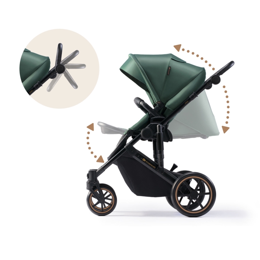 KINDERKRAFT - Комбинирана бебешка количка 2в1 PRIME 2 зелен