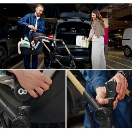 KINDERKRAFT - Комбинирана бебешка количка 3 в 1 MOOV 2 XL Air Black