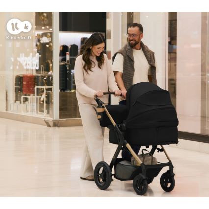 KINDERKRAFT - Комбинирана бебешка количка 3 в 1 MOOV 2 XL Air Grey